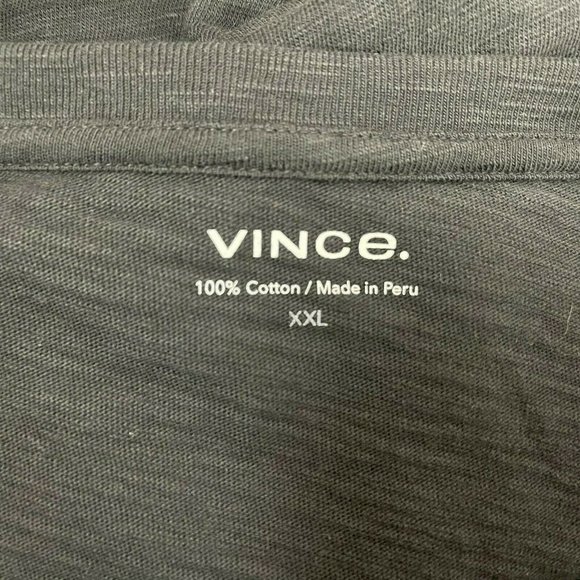 Vince Long Sleeve Henley Tee‎ Shirt Cotton Crew Neck Stretch Top Black Mens XXL - Picture 10 of 12